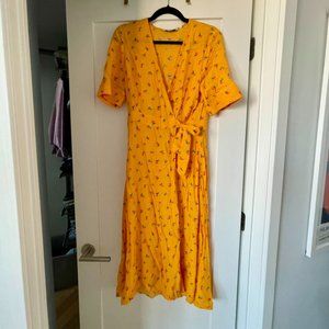 & Other Stories, yellow floral midi dress, Size 8